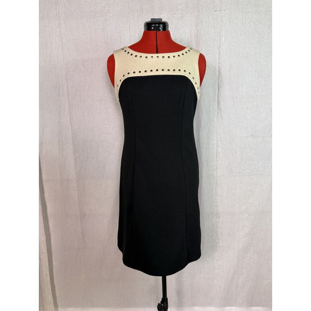 Luxology Lux II Womens Studded Colorblock Shift Dress Size 8P D409
